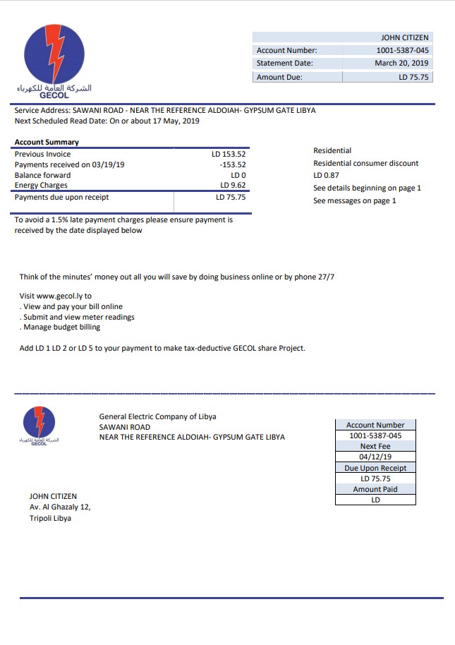  Minol USA business utility bill 